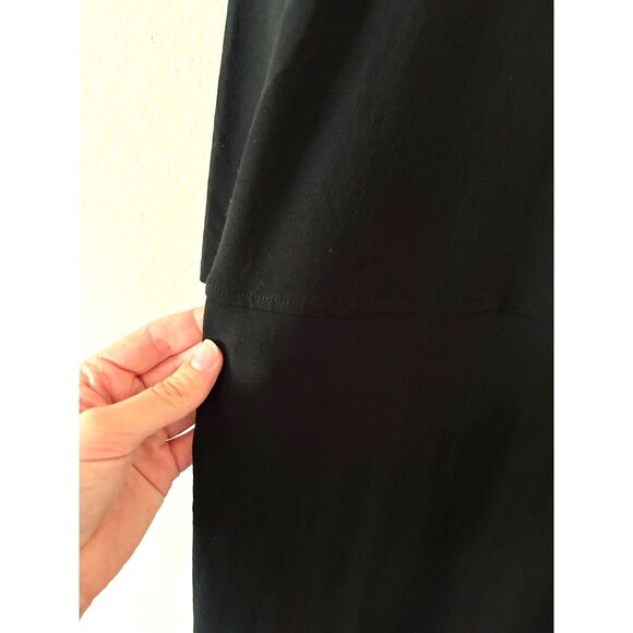 Eileen Fisher Petite Small Stretchy Comfortable Black Long Sleeved Dress - Picture 3 of 7